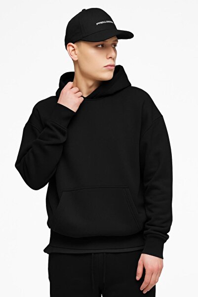 DM DOLCE MORE سترة رياضية بقلنسوة للجنسين مصنوعة من القطن الممشط بثلاث خيوط