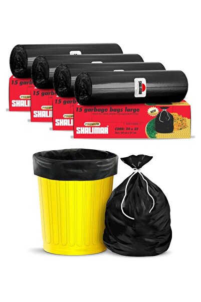 Generic shalimar Shalimar Large Garbage Bag â€“ 60 Bags (4 Rolls) â€“ 60 x 81 cm â€“ Fits 20 to 30 Gallon B