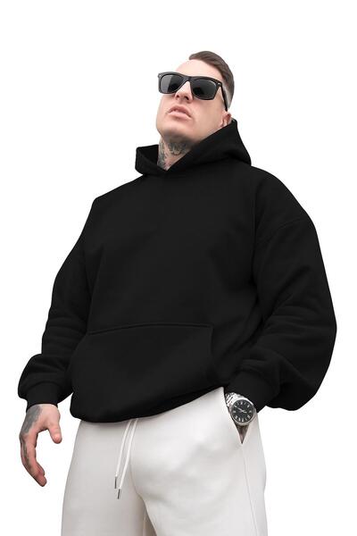 BENROMA 3-vláknová česaná unisex mikina s kapucí