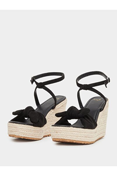 Styli Bow Detail Espadrille Wedge Sandals