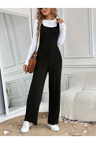 Silerra Women's Square Collar Thick Straps Wide Leg Camisole Jumpsuit