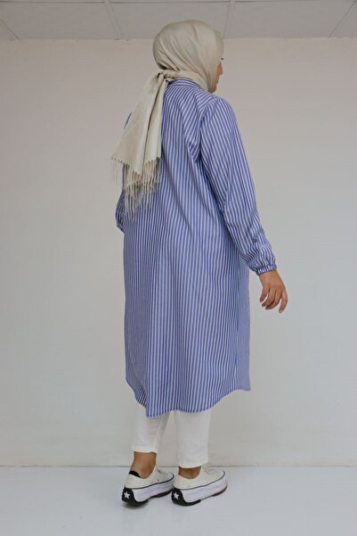 Eslina 48072-1 Μεγάλο μέγεθος με λάστιχα μανίκια - Μπλε ρίγες