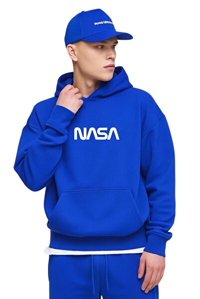 DM DOLCE MORE سترة رياضية مطبوعة بتصميم ناسا من القطن الممشط بثلاث خيوط