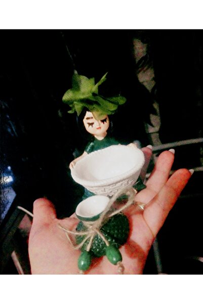 Handmade sunumluk lokumcu kız vazolu 2li vernikli suya dayanıklı şekerlik el ...