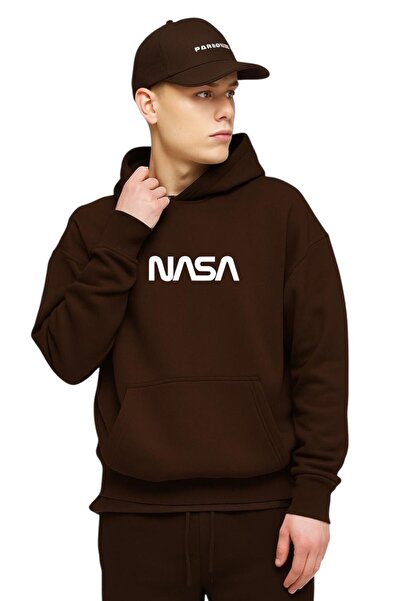 E-ROMA سترة رياضية مطبوعة بتصميم ناسا من القطن الممشط بثلاث خيوط