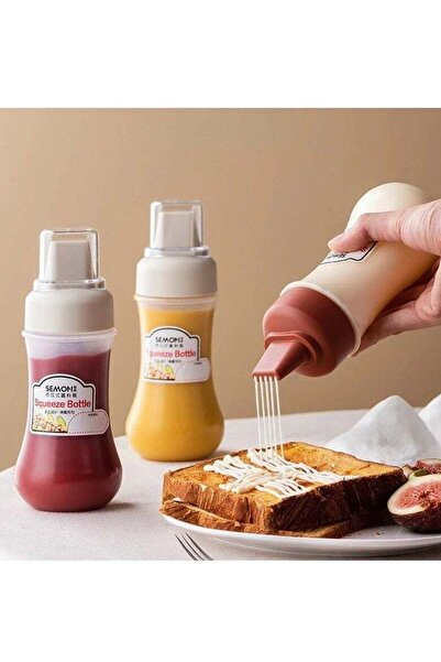 Generic 5 Hole Sauce Bottle 350ml Condiment Squeeze Bottles with nozzle Ketch...
