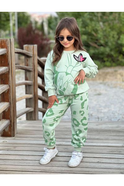 KGN GİYİM Girls' Clothing Winter Bottom Top Tracksuit Set