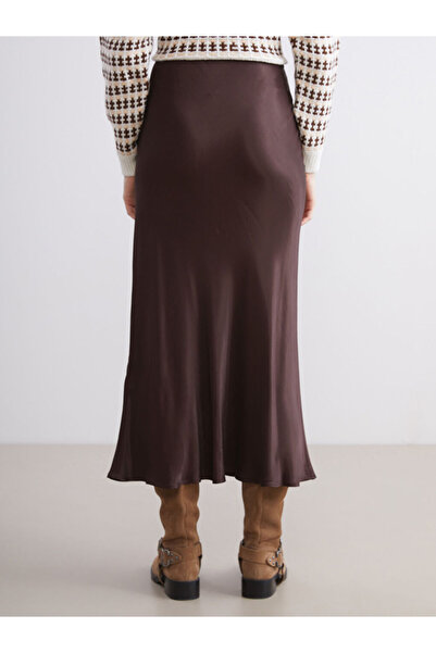 LC Waikiki Sparkling Choices from Shining Store | Elastic Waist Flared Satin Skirt