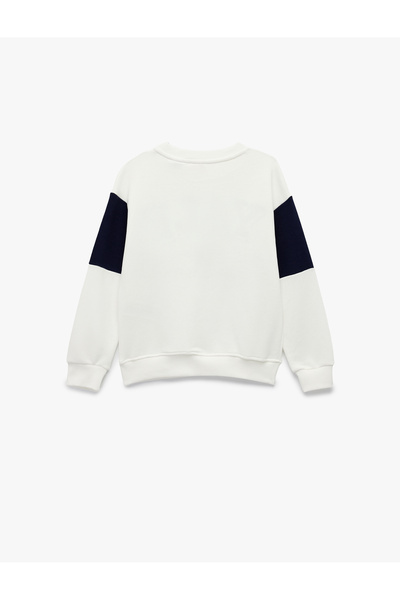 Koton Long Sleeve Relaxed Cut Crew Neck Raised Embroidery Licensed Yale Sweatshirt
