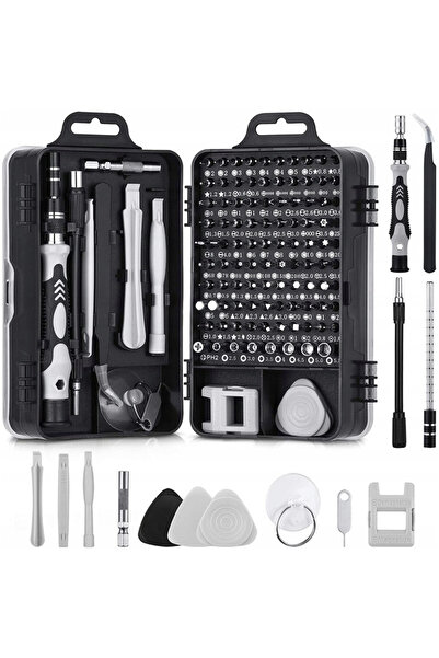 ALYAPAZAR Precision screwdriver set, Yapa, Steel, 115 pieces, Black/Silver