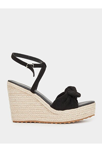 Styli Bow Detail Espadrille Wedge Sandals