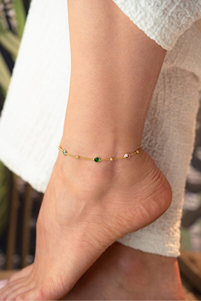 Silvano Jewelry 925 Ayar Gümüş Taşlı Halhal