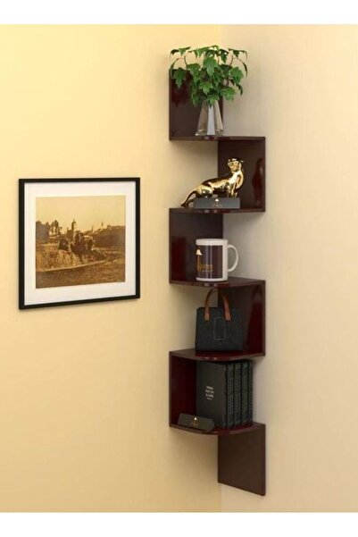 Generic Wooden Twist Fancy Zigzag Wall Mount Floating Corner Wall Shelf