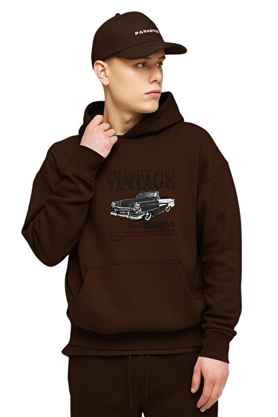 DM DOLCE MORE سترة رياضية مطبوعة بتصميم عتيق من القطن الممشط بثلاث خيوط