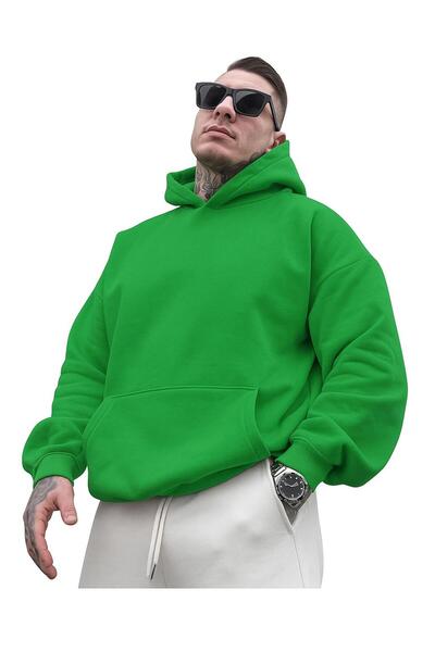 BENROMA سترة رياضية بقلنسوة للجنسين مصنوعة من القطن الممشط بثلاث خيوط