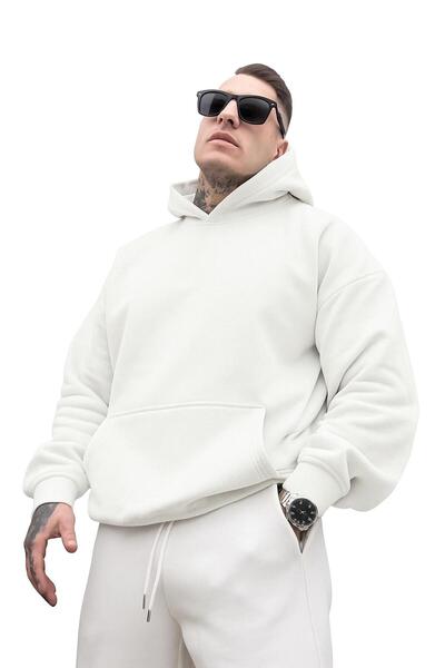 BENROMA 3-vláknová česaná unisex mikina s kapucí