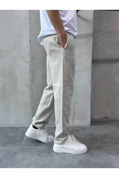 XPUPPETWEAR Beige Relaks Fit Relaxed Cut Linen Trousers