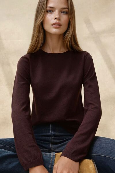 Hiccup Crew Neck Basic Knitwear Sweater