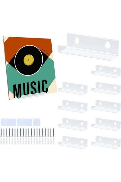 Generic TPGP 10Pcs Vinyl Record Wall Mount, Record Rack Set Holder With Screw...