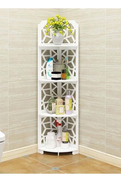 Generic Corner Shelf Bathroom Storage Organizer Bathroom Corner Stand White 1...
