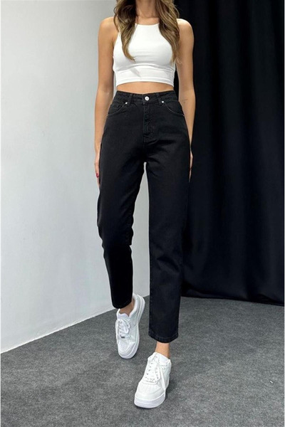 kleshus Timeless Mom Fit - High Waisted Comfortable Jean Black