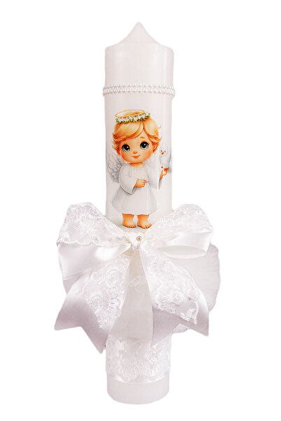 fantasialand Lumanare botez, model Ingeras, glob culoare alba