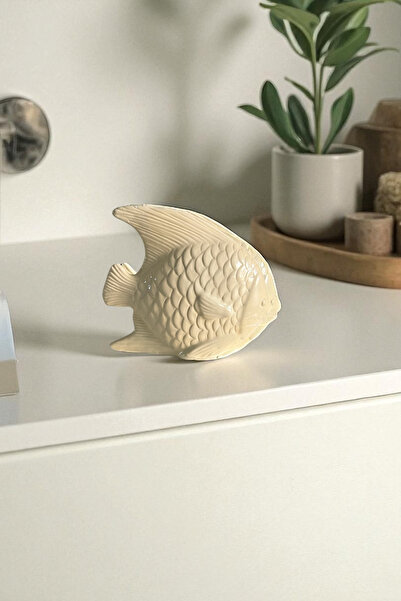 ardesta El yapımı taş tozu dekoratif balık figürü, balık biblo masa üstü ve r...