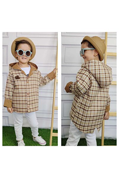 Çamur Kids Hem Unisex Hem Çift Taraflı Kullanıma Uygun Gabardin Ve Ekose Kumas Tasarım Trenc