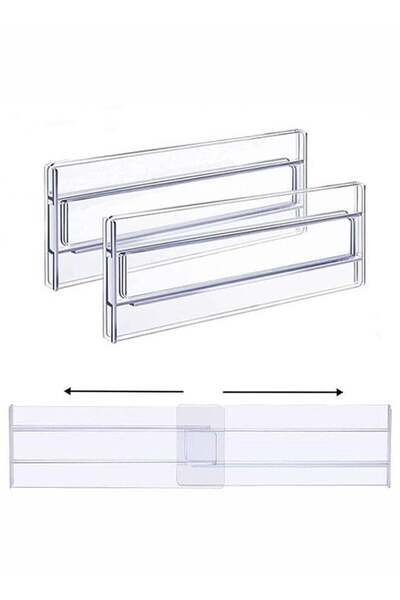 Generic JOGAMS 2Pcs Drawer Dividers Organizers Adjustable 3.2 Inch High Expandable from 12.2 to 21.4 Inch K