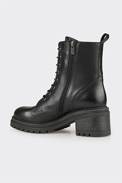 Elle Shoes Siyah Deri Kadın Günlük Bot