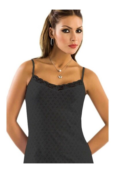 BENALİ Anit (3 Pcs) Jacquard Front Lace String Hanger Tank