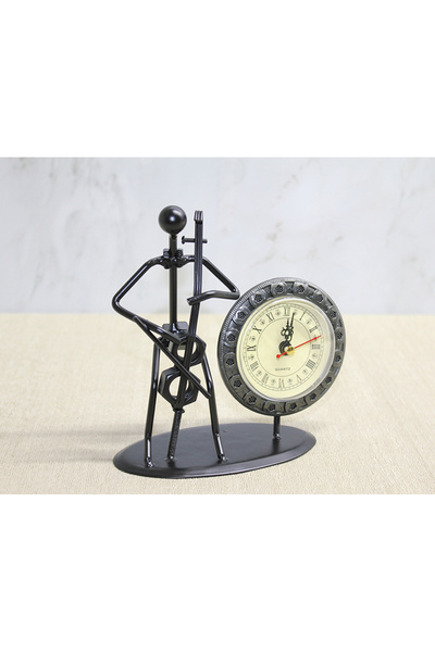 TTT Violin Playing Musician with Metal Clock