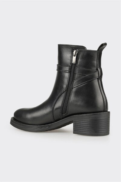 Elle Shoes Siyah Deri Kadın Günlük Bot