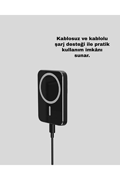 LaraThec Mıknatıslı MagSafe Uyumlu Araç Tutucu Kablosuz Şarj Destekli