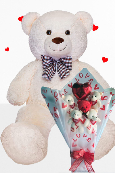 Sole Plush Teddy Bear 90 cm Plush Teddy Bear Birthday Gift Teddy Bear Bouquet Set for Special Day