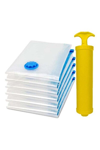 Generic 6-Piece Vacuum Storage Bag With Suction Pump Multicolour 70x100cm