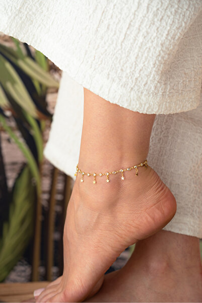 Silvano Jewelry 925 Ayar Gümüş Zirkon Taşlı Yıldızlı Halhal