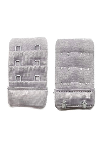 No8 Home 2 Pieces Agraf Bra Extension Hook 3 Rows / 2 Hooks Gray