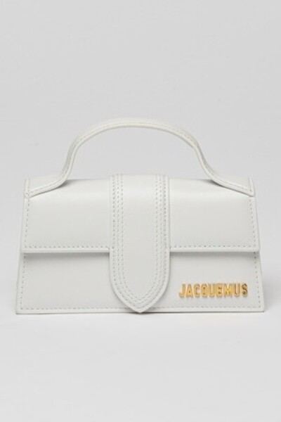 JACQUEMUS - Geantă de umăr din piele cu logo Le Bambino, albă