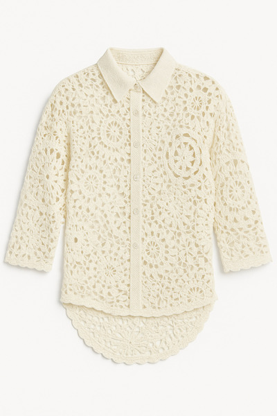 Katia&Bony Women's Knitted Buttoned Tunic Ecru
