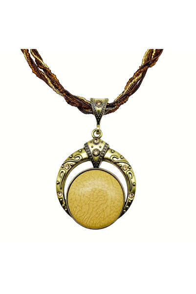 MİLALAZO Vintage Bohemian Handmade Necklace - Multi Layered Beaded Chain