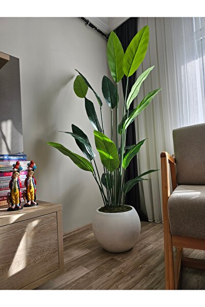 UĞURLU HOME 180 cm Islak Dokulu Yapay Starliçe Bitkisi Plastik Küre Saksılı Büyük Boy Dekoratif Saksı Çiçeği