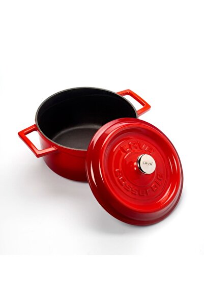 Lava Cast Iron 13 Piece Everyday Cookware Set with Trendy Silicone Handle and Wooden Spoon Gift