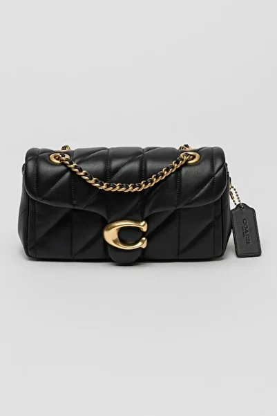 Coach , Quilted Leather Shoulder Bag Tabby, Black