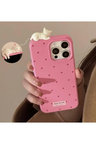 Burroe Atalier 16PROPEMBE Uyumlu Sevimli3DYatanKediPuantiyeliTasarımTelefonKı...