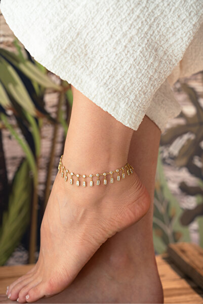 Silvano Jewelry 925 Ayar Gümüş Baget Taşlı Salaş Halhal