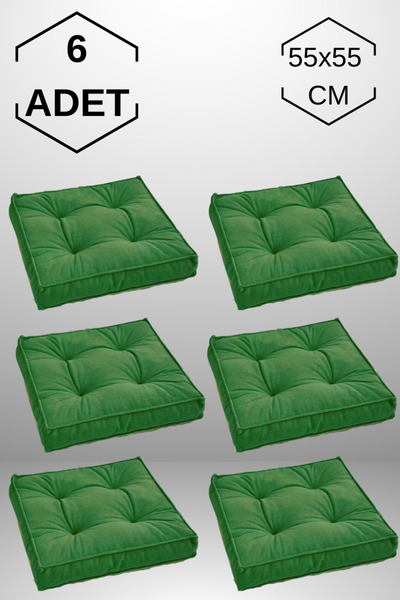 MoMMe 6 Adet Yer Minderi, Kare Yer Koltuk Minderi Büyük Sandalye Minderi, Bal...