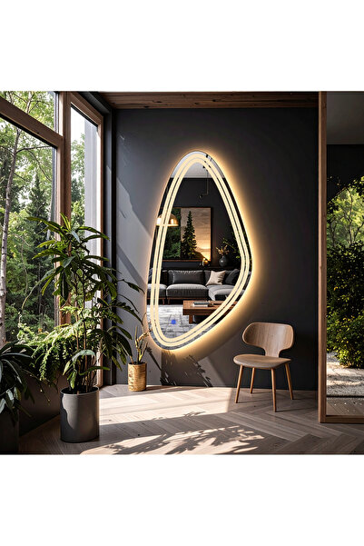 lumora mirror design Evonna Günışığı Led'li Lazer Kumlamalı Lavabo & Banyo Ay...