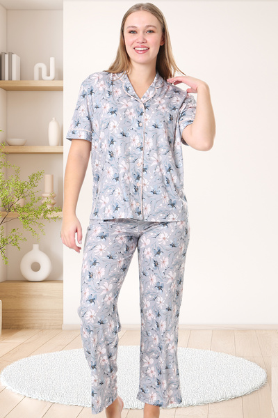 Bella Linda Buttoned Viscose Women's Pajama Set