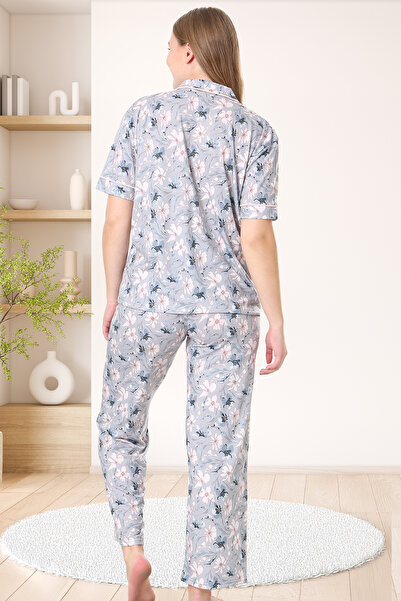 Bella Linda Buttoned Viscose Women's Pajama Set